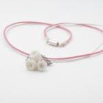 Patinko Little Girl Necklace, Pink And White